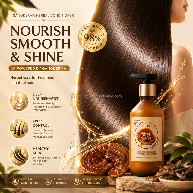 OEM Organic Keratin Gel Shampoo Conditioner Set Refreshing Nourishing Ginseng Ganoderma Lucidum Extract