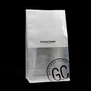 Sac scellé à huit côtés personnalisé, blanc, multicouche, composite, fond plat, emballage alimentaire avec fenêtre - Product Image 3