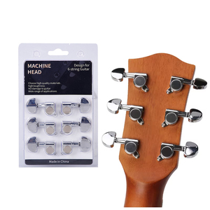 Chevilles de réglage noires/chromées <span class=keywords><strong>accessoires</strong></span> de guitare tête de Machine droite gauche pour <span class=keywords><strong>accessoires</strong></span> de pièces d'instruments à cordes acoustiques - Product Image 2