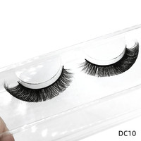 Cheveux synthétiques végétaliens pleine bande cils moelleux naturels D Curl cils russes marque privée boîte d'emballage personnalisée