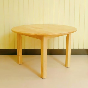 Giao Hàng Nhanh Mẫu Giáo Đồ Nội Thất Thiết Kế Bền Chất Lượng Cao Tinh Khiết Rắn Gỗ Cao Su Bàn Tròn - Product Image 1