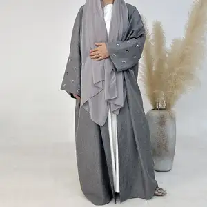 Z-39 मध्य पूर्व टर्की दुबाई कढ़ाई सुरुचिपूर्ण कार्डिगन रोबे अबाया मुस्लिम महिला कपड़े