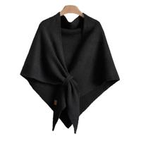 Écharpes triangulaires unies à enrouler, châles jacquard à carreaux, ponchos de style européen, châles chauds en laine à franges pour femme pour l'hiver