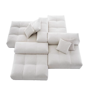 Divano Modulare Minimalista Italiano Bifacciale, Set di Mobili a Cubo Imbottiti in Spugna, Tessuto Opaco Pixel Designer per Piccoli Spazi - Product Image 4
