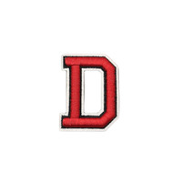 Logo personnalisé en vrac 3D fer sur bouffée rouge lettres A-Z lettre Patchs brodés coloré Alphabet monogramme ABC brodé Pat