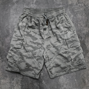 Shorts cargo camouflage pour homme, taille mi-haute, cordon de serrage, respirant, en polyester tricoté, style bermuda, pantalon décontracté avec poches - Product Image 1