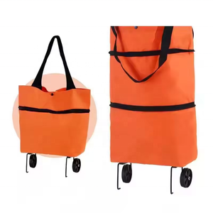 Chariot de magasinage portable léger tiré à la main avec roues Design pliant en nylon réutilisable pour l'épicerie et la <span class=keywords><strong>livraison</strong></span> à <span class=keywords><strong>domicile</strong></span> - Product Image 1