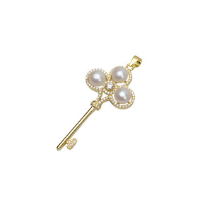 Base de Plata S925 para Llaves Grandes y Colgante de Perlas de 6-7 mm, Accesorios de Joyería DIY, Base Vacía Semiterminada 779 - Product Image 5