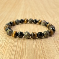 Bracelet extensible en cristal d'oeil de tigre pour hommes, de force et de pouvoir personnel, jaspe de sang de dragon, bijoux énergétiques protecteurs