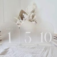 Numéros de table de mariage en acrylique mats et givrés, imprimés en sérigraphie, avec supports, pour décoration de réception et de fête, best-seller transfrontalier
