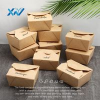 Récipient en papier kraft biodégradable de qualité alimentaire avec logo personnalisé boîte de hamburger sandwich emballage de biscuits papier kraft