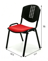 Chaise de conférence exécutive ergonomique moderne en tissu avec dossier solide et base métallique empilable pour bureaux, salles de réunion et écoles