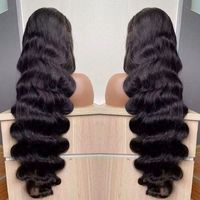 Perruques en cheveux naturels, ondulées, brésiliennes, brutes, avec closure frontale 13x4, sans colle, en dentelle HD suisse, pour revendeurs, à prix abordable