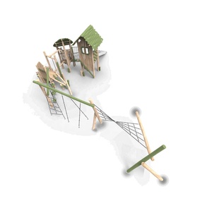 Équipement de terrain de jeu en bois commercial de grande taille, équipement de terrain de jeu extérieur pour enfants et adolescents, grand parc en bois pour enfants - Product Image 3
