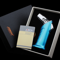 Briquet torche à gaz butane Jet Blue Flame rechargeable avec logo personnalisé et verrou de sécurité pour accessoires de fumeur et cigarettes