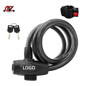 High Security Bicycle <b>Lock</b> 12mm Thick Steel <b>Cable</b> Anti Theft Bike <b>Lock</b> <b>with</b> Mounting Bracket - Product Image 5