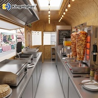 Chariot de restauration mobile commercial pour shawarma, remorque de vente de kebab doner personnalisée avec équipement de cuisine complet, camion de restauration moderne à vendre