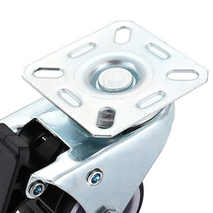 2 Inch Dual Wheel Flat Bottom Tpr Swivel Caster With Total Lock Brake For Industrial Use Grey Lightweight Casters - Product Image 1