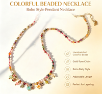 Fanke Nouvelle Collection Printemps-Été, Collier Multicolore Style Vacances, Design Chaîne à Maillons Clambone Fleur, Accessoires de Fête pour Fille Dopamine