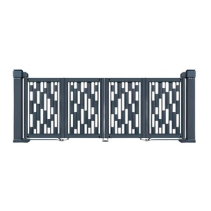 Porte pliante de sécurité automatique en alliage d'aluminium de haute qualité pour usage scolaire, design extérieur durable à double battant, gris moderne - Product Image 1