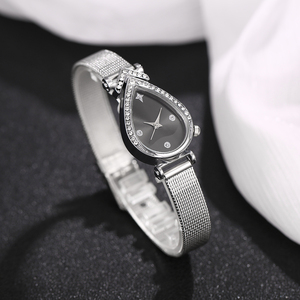 <span class=keywords><strong>Montre</strong></span> à quartz pour <span class=keywords><strong>femme</strong></span> YuSa1086 avec strass colorés et <span class=keywords><strong>bracelet</strong></span> <span class=keywords><strong>fin</strong></span>, cadran positionné librement, <span class=keywords><strong>bracelet</strong></span> réglable - Product Image 5