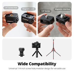 Base Magnética de Liberación Rápida AMBITFUL MC1 para Cámara de Acción, Adaptador de Trípode con Rosca de <span class=keywords><strong>1</strong></span>/4 para <span class=keywords><strong>DJI</strong></span> <span class=keywords><strong>Osmo</strong></span> Pocket 4/3 - Product Image 3