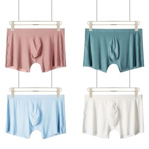 Calzoncillos Boxer para Hombre, Transpirables, Cómodos, de Color Sólido, de Seda de Hielo, para Verano, con Bolsa Convexa en U, Sexy - Product Image 4