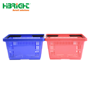 Panier de courses en plastique robuste pour supermarché, poignée ergonomique, panier d'épicerie empilable pour magasin de détail - Product Image 1