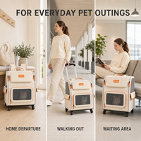 Mochila Transportadora para Gatos com Rodas, Porta de Malha Respirável e Alça para Transporte, Ideal para Visitas ao Veterinário e Viagens