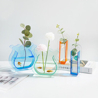 Vase coloré, arrangement floral nordique, vase minimaliste pour plantes, vase pour aquarium, vase transparent en acrylique pour fleurs
