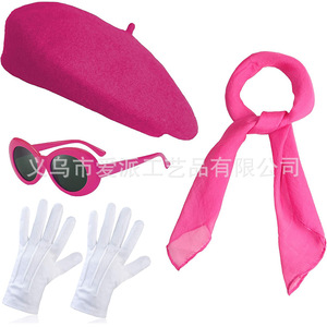 Costume d'artiste de la Cour Française : Béret, Lunettes de Soleil, Gants, Écharpe – Ensemble pour Halloween et Accessoires de Carnaval - Product Image 5