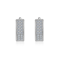 Boucles d'oreilles créoles larges en argent sterling 925 avec moissanite pour femme, serties micro-pavé, diamants moissanite, boucles d'oreilles huggie éternité