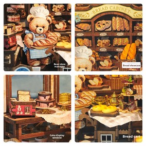 Kit DIY de Rincón de Lectura: Tienda de Varitas Mágicas, Rompecabezas 3D de Madera, Casa de Muñecas en Miniatura con Luz LED, Decoración para Estantería, Regalo - Product Image 4