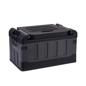 Organizador de 60l grande dobrável caixa de utilidade empilhável, de plástico, dobrável, para acampamento, cadeira deformável com cabo de tampas - Product Image 1