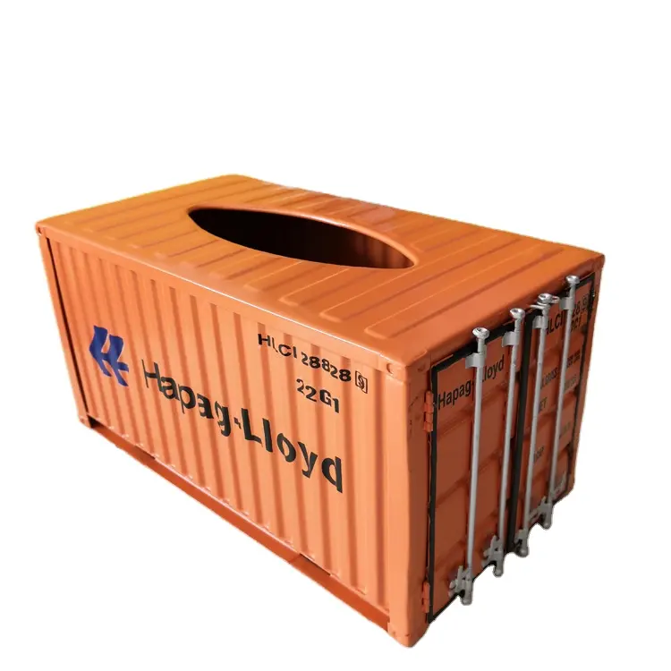 Shipping container tissue box container to car container model iron can be ordered to do card holder box