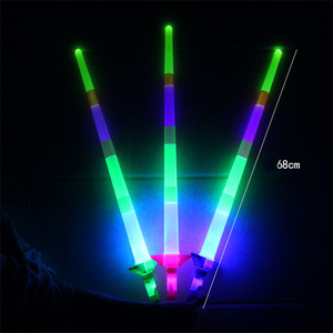 <span class=keywords><strong>Épée</strong></span> lumineuse LED rétractable en quatre sections pour fêtes, accessoire de cheerleading, jouet lumineux néon, fournitures fantaisie en gros - Product Image 3