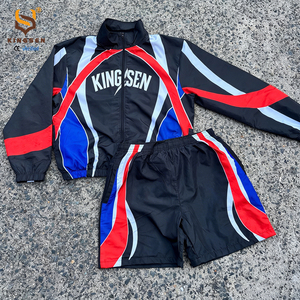 Conjunto de Chándal de Carreras Personalizado OEM para Hombre, Chaqueta Cortavientos Vintage con Bloques de Color y Pantalones Cortos, 2 Piezas, Ropa Urbana Y2K, Ropa Deportiva Casual - Product Image 3