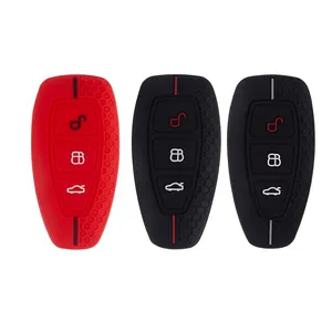 Hot Sale Colorful 3 Buttons Silicone Remote Key Case Cover For Focus Fiesta Mondeo