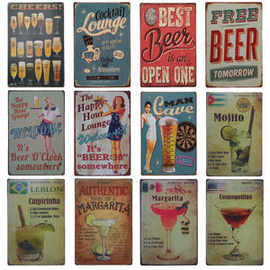 Vente en gros, Design Vintage, signe en métal imprimé en étain de bière, signe décoratif en métal pour Bar et hôtel - Product Image 5