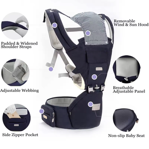 Baby <strong>Carrier</strong> with <strong>Hip</strong> Seat, Ergonomics 6 in 1 Baby <strong>Carrier</strong> Newborn to <strong>Toddler</strong>, Convertible, Face-in and Face-Out Carry - Product Image 5