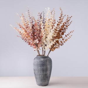 Bouquet d'eucalyptus artificiel Asakura, fleurs artificielles blanches, café, beige, violet clair, marron foncé, décoration d'intérieur MW89101 - Product Image 1