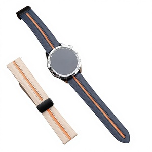 Adatto per Huawei Watch 5, <span class=keywords><strong>Samsung</strong></span> S6, Xiaomi <span class=keywords><strong>S4</strong></span>, cinturino in nylon intrecciato color block, cinturino in pelle composita intrecciata con chiusura magnetica GT6. - Product Image 1