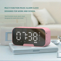 Nuevo Altavoz Bluetooth Q5 Mini con Diseño de Espejo, Reproductor de Audio Multifuncional, Reloj Despertador, Altavoz Inalámbrico con Tarjeta TF