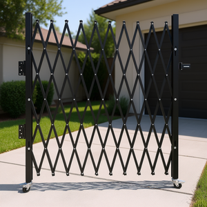 ประตูเหล็กพับได้แบบอัลลอยด์ ขนาด 75 x 50 นิ้ว ควบคุมด้วยมือ ดีไซน์อุตสาหกรรม พร้อมกุญแจและล้อ - Product Image 2