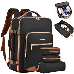 Monkqier Luxury Portable Minimalist Nylon <b>Backpack</b> Unisex Softback Water Resistant 20-37L Daily Use Panelled Design - Product Image 3