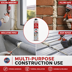Mousse polyuréthane noire ignifuge B2 à faible expansion pour l'installation <span class=keywords><strong>de</strong></span> fenêtres et <span class=keywords><strong>de</strong></span> portes, isolation phonique et construction - Product Image 4