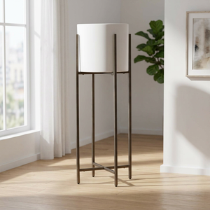 Maceta blanca decorativa de Metal personalizada moderna de latón AK con soporte macetas decorativas para el hogar para decoración interior - Product Image 1
