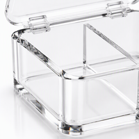 Étui pour écouteurs en acrylique Calic avec couvercle rabattable, boîte de rangement transparente avec séparateur pour accessoires d'écouteurs, logo personnalisé, usine ODM