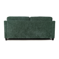 Canapé 3 places en tissu vert foncé, canapé moderne avec coussins décoratifs pour salon