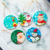 Ornements de Noël en céramique personnalisables vierges à imprimer par sublimation, prix d'usine